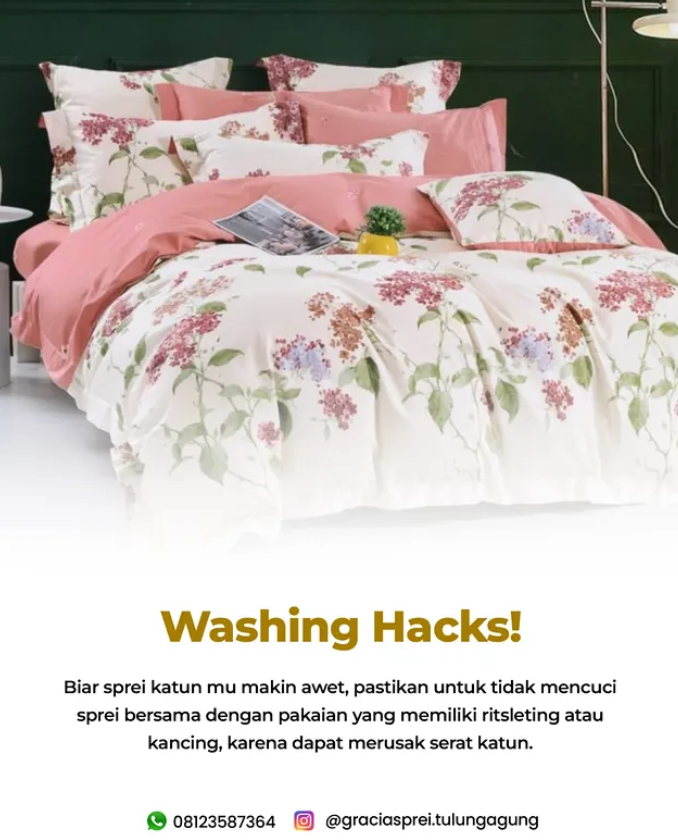 <p>Biar sprei katunmu awet dan tetap lembut, hinda